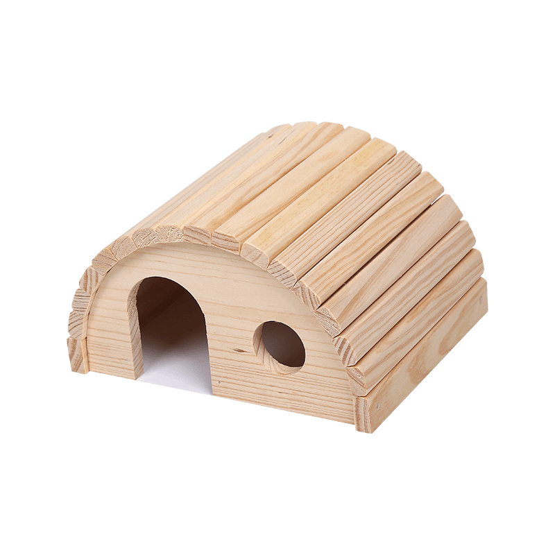 Nagerhaus aus Massivholz mit rundem Dach